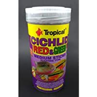 Alimento Cichlid Red &amp- Green Medium Sticks Hobby 250ml